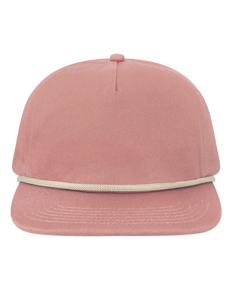 LOCALE Five-Panel Rope Cap. WILSON - Rose/ Cream