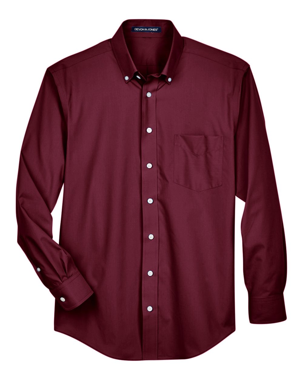 Devon & Jones Men's Crown Collection® Broadcloth Woven Dress Shirt. D620 - Burgundy