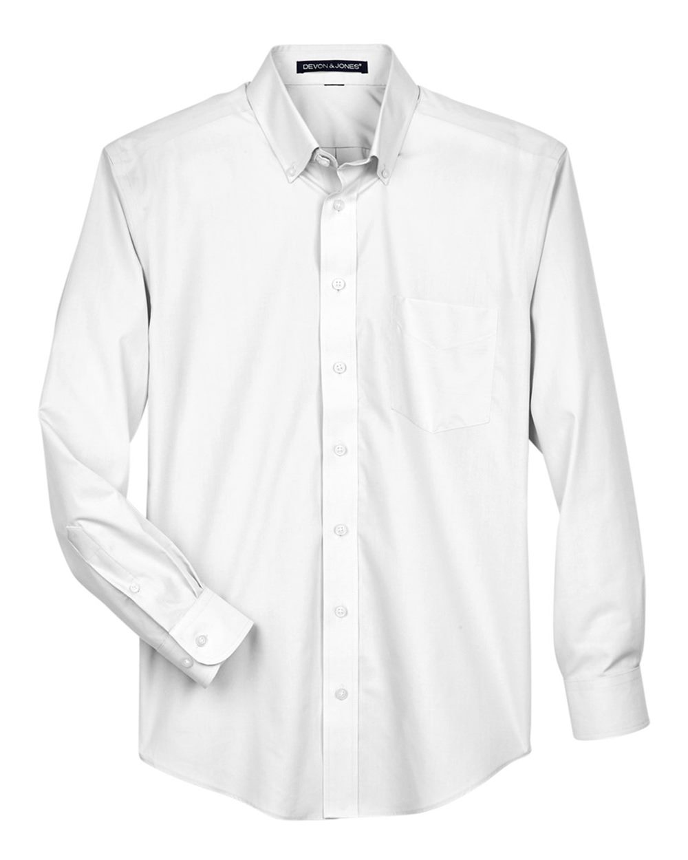 Devon & Jones Men's Crown Collection® Broadcloth Woven Dress Shirt. D620 - White