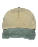 Adams Headwear Optimum Pigment-Dyed Dad Hat. LP101 - Khaki/ Forest