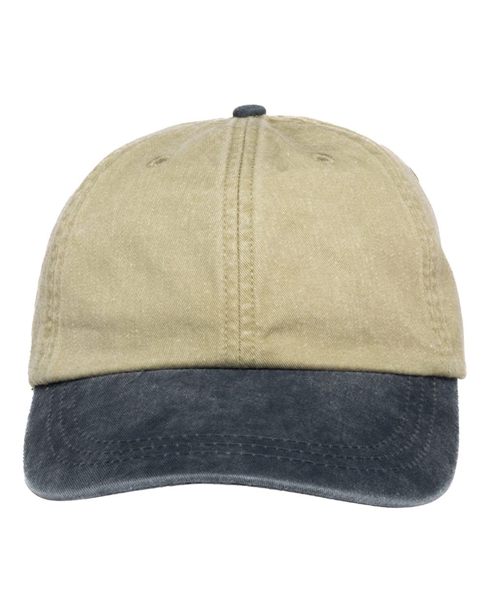 Adams Headwear Optimum Pigment-Dyed Dad Hat. LP101 - Khaki/ Navy