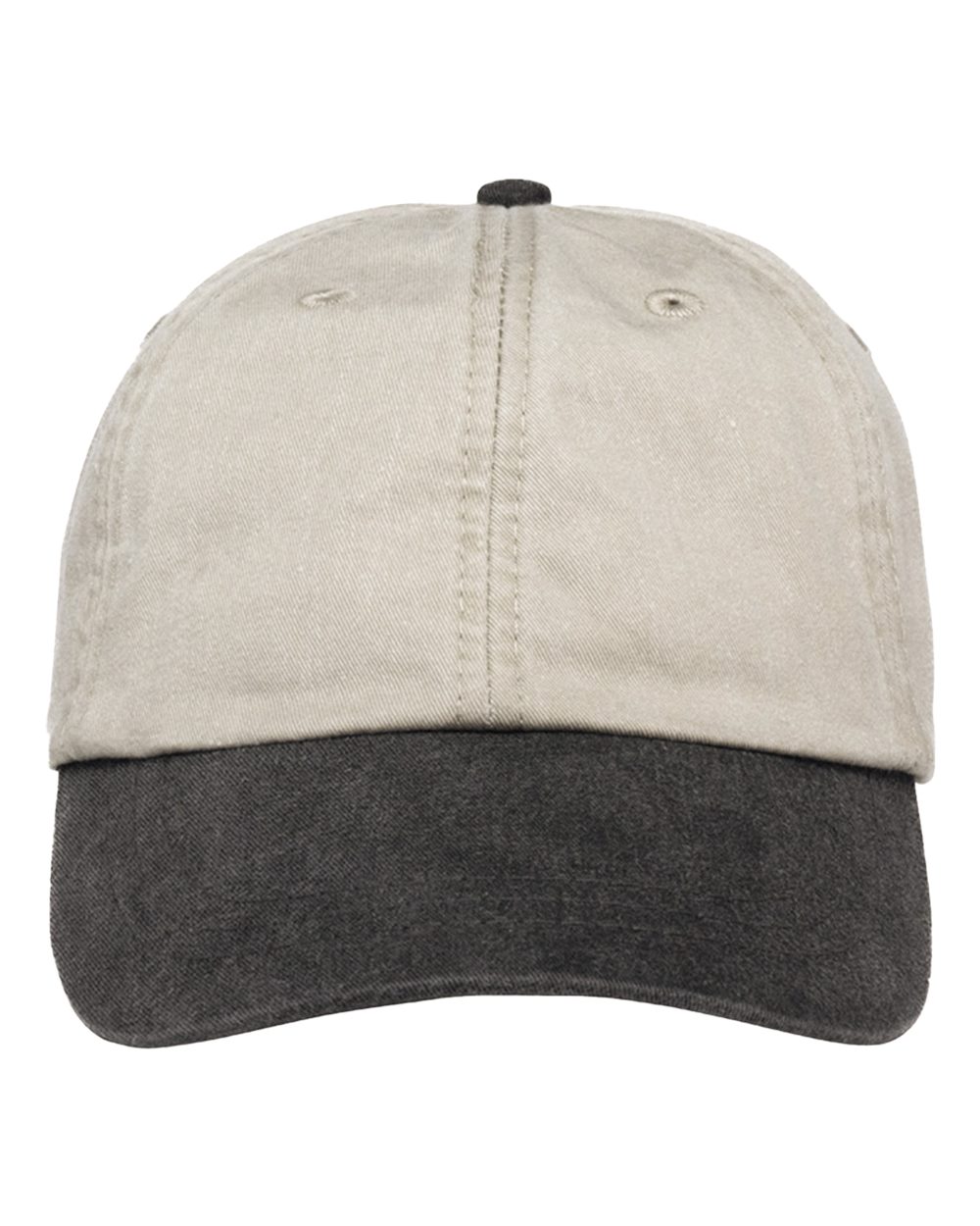 Adams Headwear Optimum Pigment-Dyed Dad Hat. LP101 - Stone/ Black