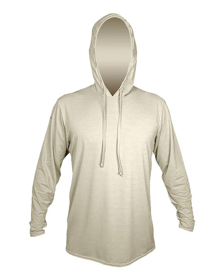 ANETIK Men's Low Pro Tech Hooded Long Sleeve T-Shirt. MVLPRH8 - Stone Heathered