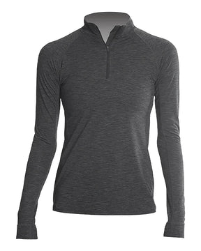 ANETIK Women's Flight Tech Quarter-Zip Pullover. WSFLTL0 - Charcoal Heathered
