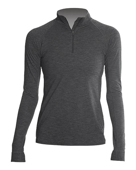ANETIK Women's Flight Tech Quarter-Zip Pullover. WSFLTL0 - Charcoal Heathered