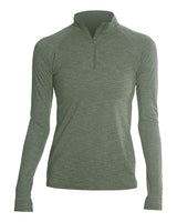 ANETIK Women's Flight Tech Quarter-Zip Pullover. WSFLTL0 - Dark Olive Heathered