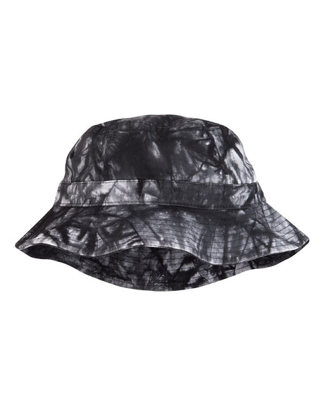 Adams Headwear Vacationer Bucket Hat. VA101 - Black Tie Dye
