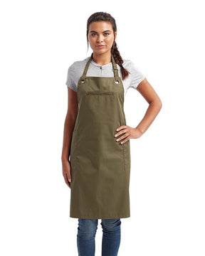 Artisan Collection by Reprime Barley Contrast Stitch Recycled Bib Apron. RP121