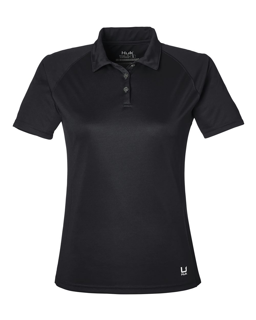 HUK Women’s LoPro Solid Performance Polo. H612L03 - Black