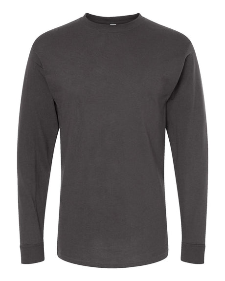 M&O Unisex Gold Soft Touch Long Sleeve T-Shirt. 4820 - Charcoal