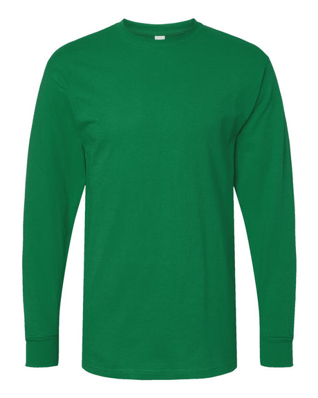 M&O Unisex Gold Soft Touch Long Sleeve T-Shirt. 4820 - Fine Kelly Green