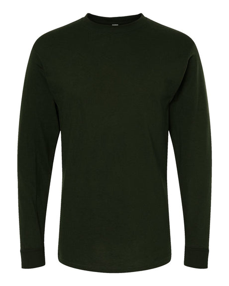 M&O Unisex Gold Soft Touch Long Sleeve T-Shirt. 4820 - Forest Green