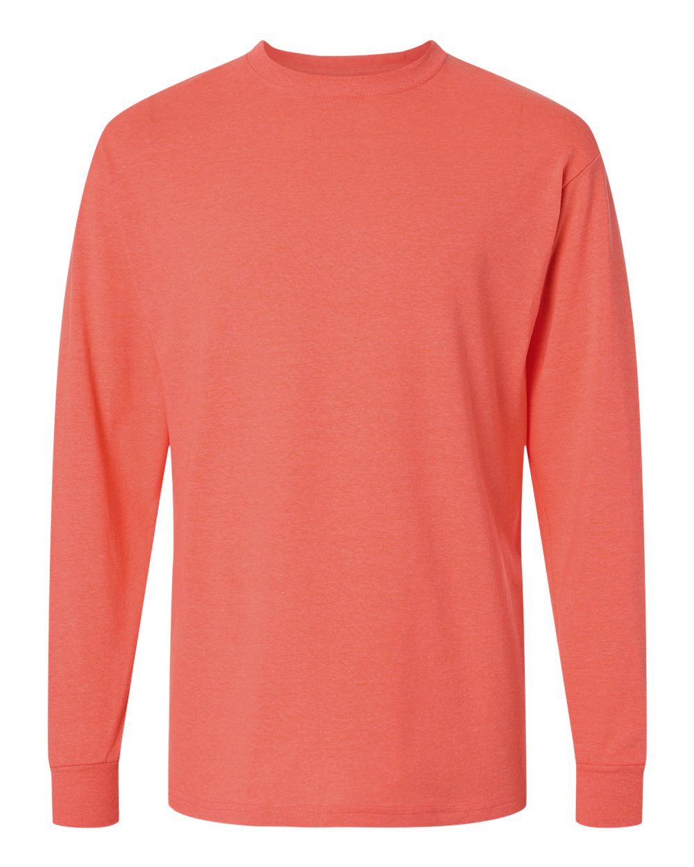 M&O Unisex Gold Soft Touch Long Sleeve T-Shirt. 4820 - Heather Coral