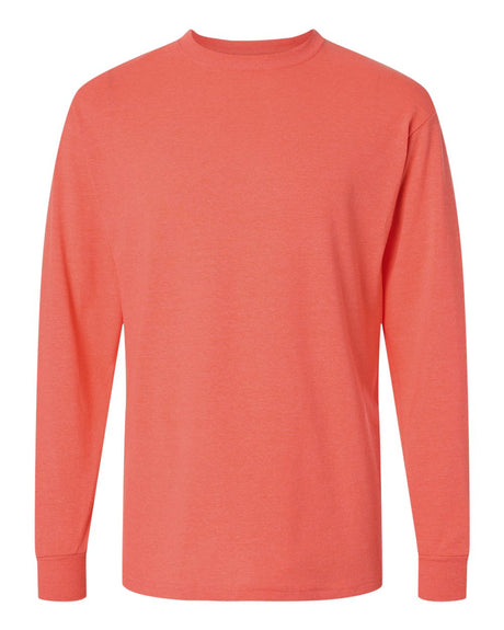 M&O Unisex Gold Soft Touch Long Sleeve T-Shirt. 4820 - Heather Coral