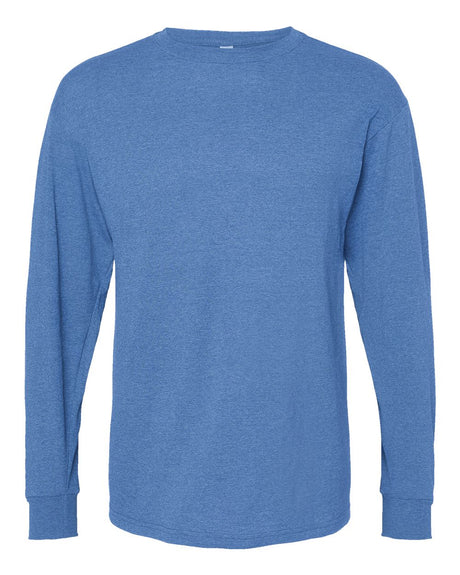 M&O Unisex Gold Soft Touch Long Sleeve T-Shirt. 4820 - Heather Royal