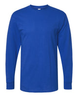 M&O Unisex Gold Soft Touch Long Sleeve T-Shirt. 4820 - Royal