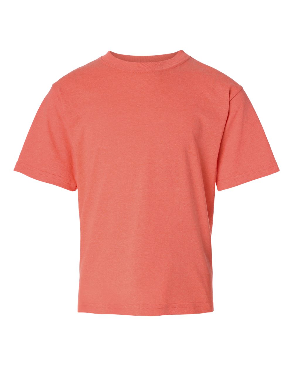 M&O Youth Gold Soft Touch T-Shirt. 4850 - Heather Coral