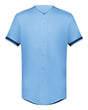 Augusta Sportswear Unisex Full Button Baseball Jersey. 6909 - Columbia Blue/ Navy