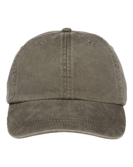 Adams Headwear Optimum Pigment-Dyed Dad Hat. LP101 - Olive
