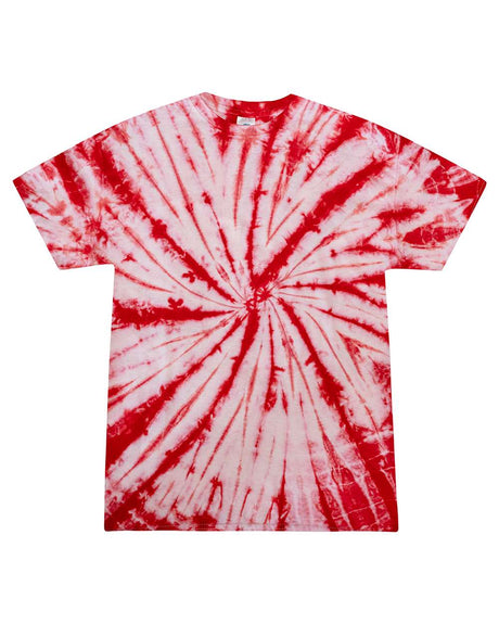 Colortone Unisex Multi-Color Tie-Dyed T-Shirt. CD1000 - White/ Red
