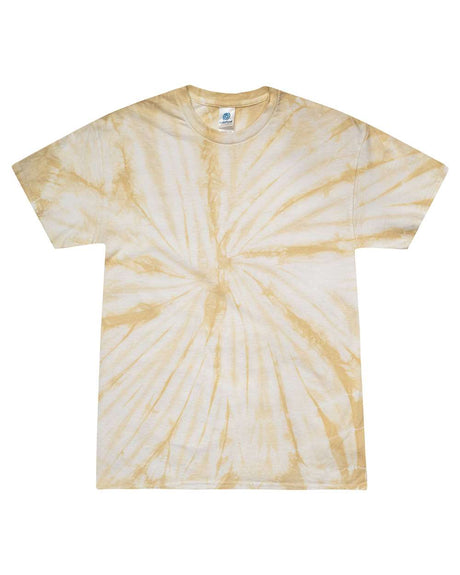 Colortone Unisex Multi-Color Tie-Dyed T-Shirt. CD1000 - Spider Mustard