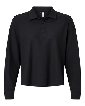 Adidas Women's Beyond Long Sleeve Loose Polo. A1008 - Black