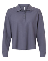 Adidas Women's Beyond Long Sleeve Loose Polo. A1008 - Preloved Violet