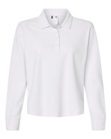 Adidas Women's Beyond Long Sleeve Loose Polo. A1008 - White