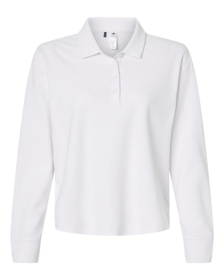 Adidas Women's Beyond Long Sleeve Loose Polo. A1008 - White