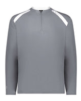 Holloway Men's Clubhouse Quarter-Zip Pullover. 229595 - Graphite/ White