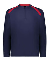 Holloway Men's Clubhouse Quarter-Zip Pullover. 229595 - Navy/ Scarlet