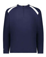 Holloway Men's Clubhouse Quarter-Zip Pullover. 229595 - Navy/ White