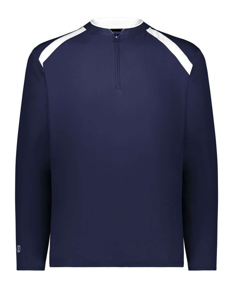 Holloway Men's Clubhouse Quarter-Zip Pullover. 229595 - Navy/ White