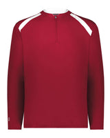Holloway Men's Clubhouse Quarter-Zip Pullover. 229595 - Scarlet/ White