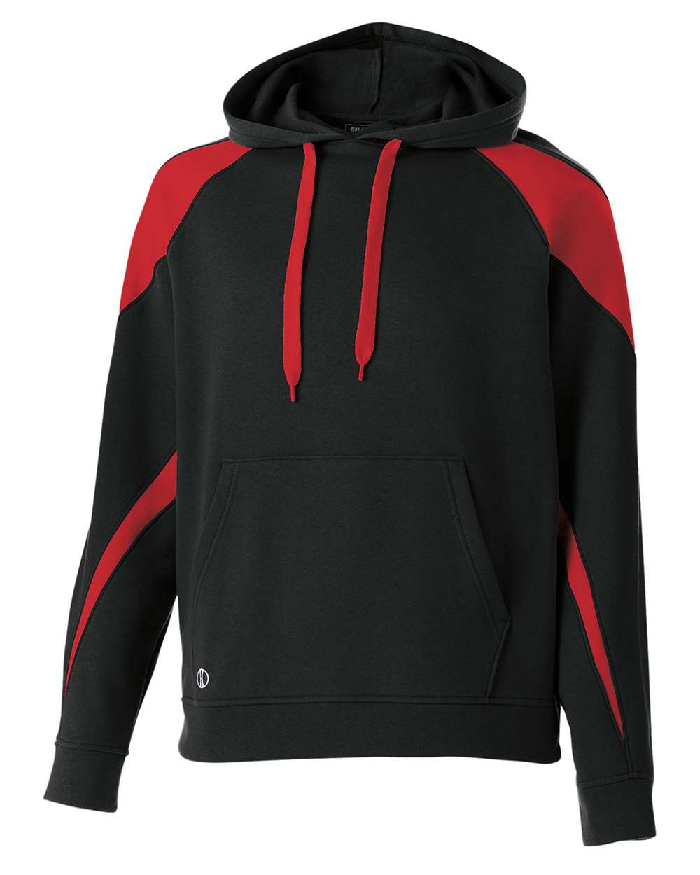 Holloway Youth Prospect Athletic Fleece Hooded Sweatshirt. 229646 - Black/ Scarlet