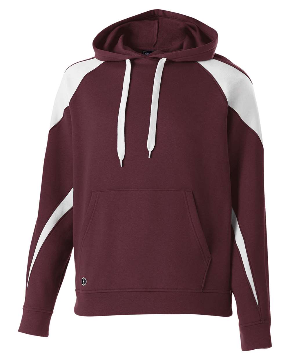 Holloway Youth Prospect Athletic Fleece Hooded Sweatshirt. 229646 - Maroon/ White
