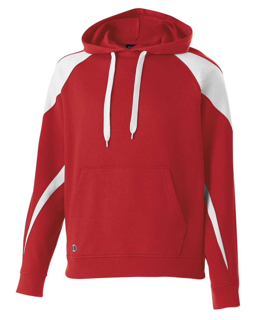 Holloway Youth Prospect Athletic Fleece Hooded Sweatshirt. 229646 - Scarlet/ White
