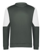 Holloway Men's Momentum Team Crewneck Sweatshirt. 223525 - Iron/ White