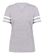 Holloway Women's Eco Revive™ Monterey V-Neck T-Shirt. 223245 - Athletic Heather/ White