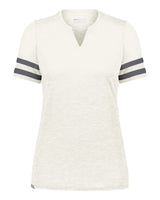 Holloway Women's Eco Revive™ Monterey V-Neck T-Shirt. 223245 - Birch Heather/ Carbon Heather