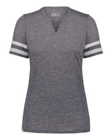 Holloway Women's Eco Revive™ Monterey V-Neck T-Shirt. 223245 - Carbon Heather/ Athletic Heather
