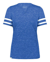 Holloway Women's Eco Revive™ Monterey V-Neck T-Shirt. 223245 - Royal Heather/ White
