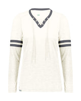 Holloway Women's Eco Revive™ Monterey Long Sleeve V-Neck T-Shirt. 223246 - Birch Heather/ Athletic Heather