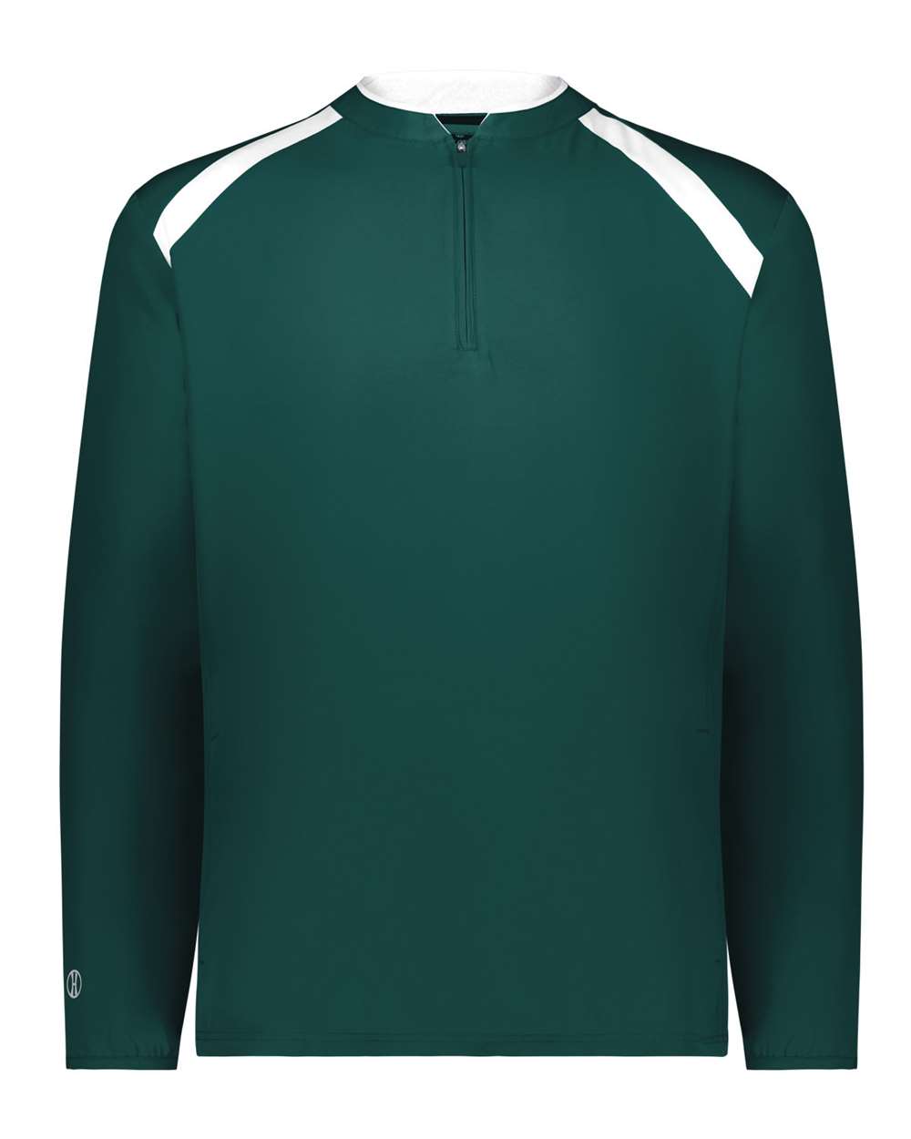 Holloway Men's Clubhouse Quarter-Zip Pullover. 229595 - Dark Green/ White