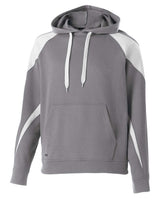 Holloway Youth Prospect Athletic Fleece Hooded Sweatshirt. 229646 - Charcoal Heather/ White