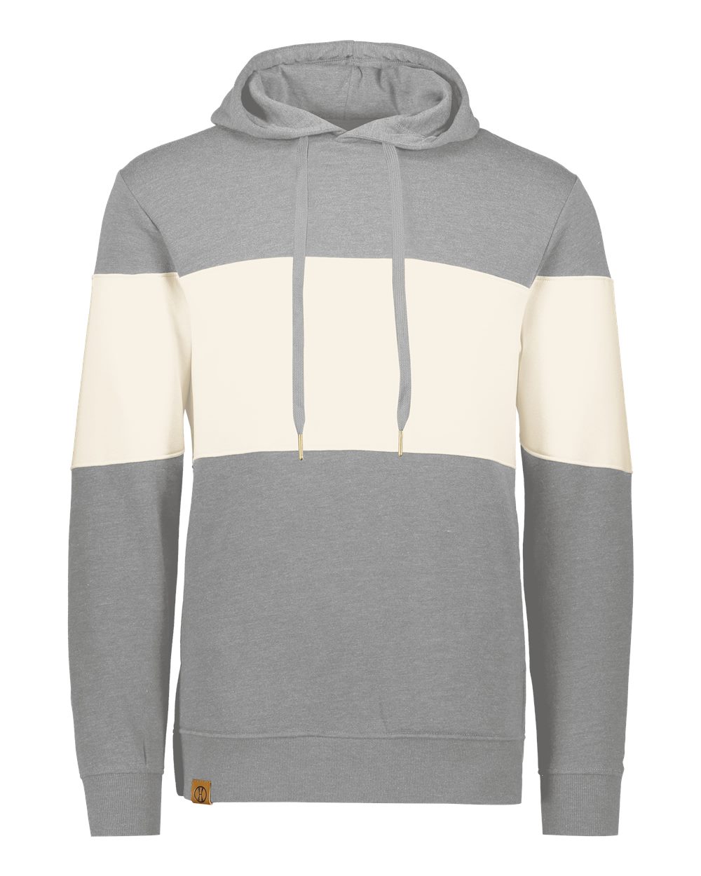 Holloway Men's All-American Fleece Colorblocked Hooded Sweatshirt. 229563 - Athletic Grey Heather/ Birch