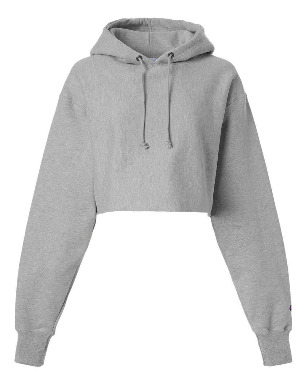Champion Women's Reverse Weave® Hooded Cropped Sweatshirt. RW01W - Oxford Grey
