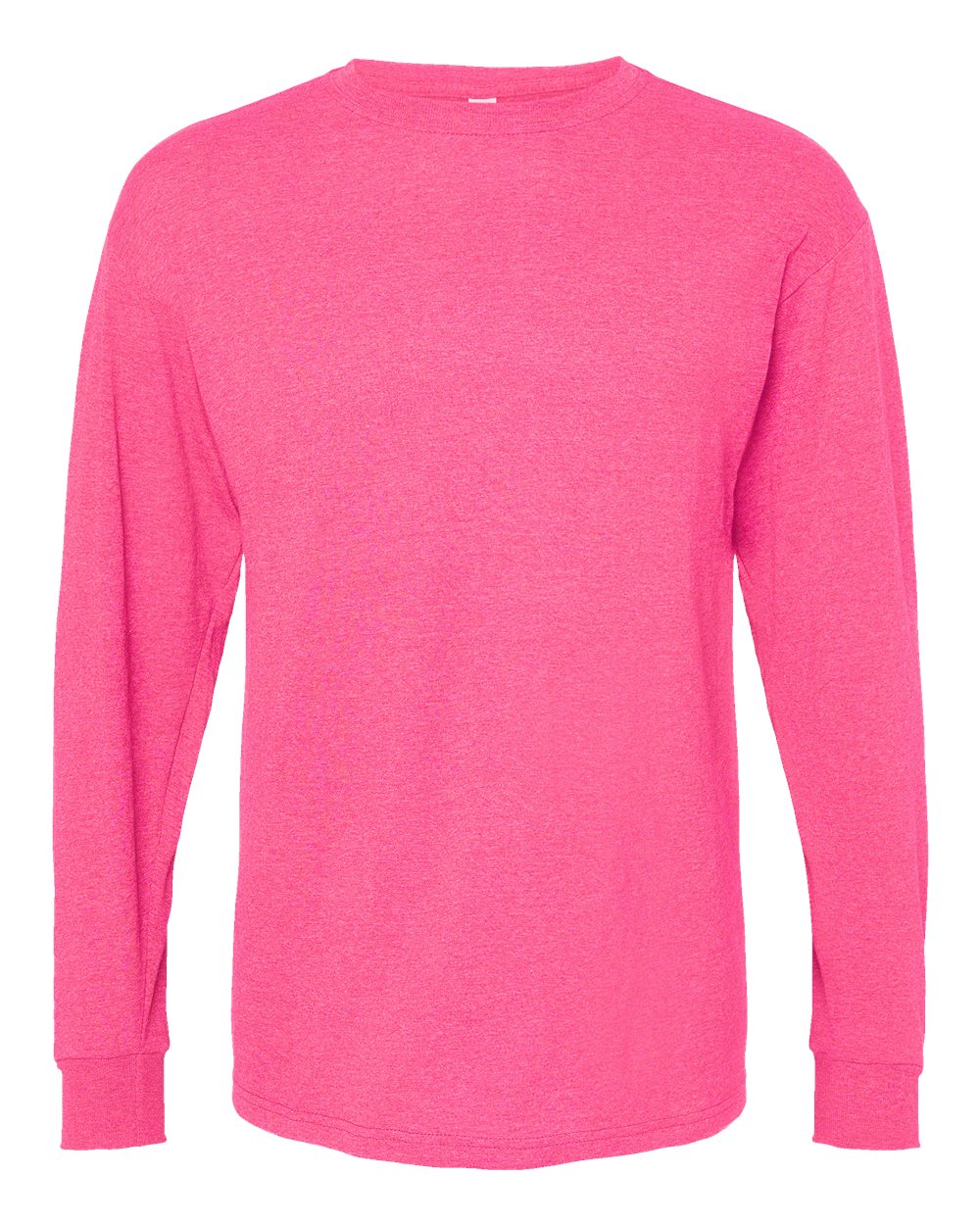 M&O Unisex Gold Soft Touch Long Sleeve T-Shirt. 4820 - Neon Pink
