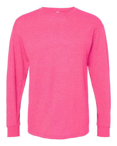 M&O Unisex Gold Soft Touch Long Sleeve T-Shirt. 4820 - Neon Pink
