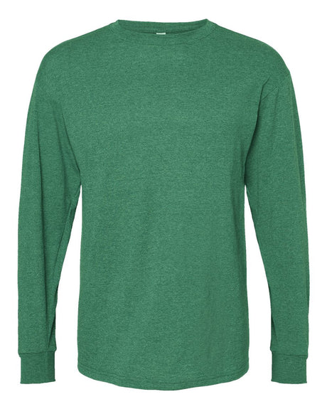 M&O Unisex Gold Soft Touch Long Sleeve T-Shirt. 4820 - Heather Kelly Green